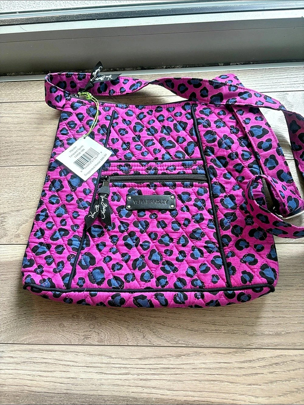 Vera Bradley Hipster Leopard Spots Crossbody blue & Purple